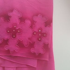 Pink sheer floral beachy pareo wrap OS